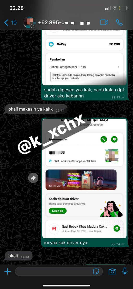 k_xchx's tweet photo. sekian terima gaji untuk voc gofood malam ini, besok lagi ya gess 🙌🏻 #testik_xchx https://t.co/KKbR9vWgYv