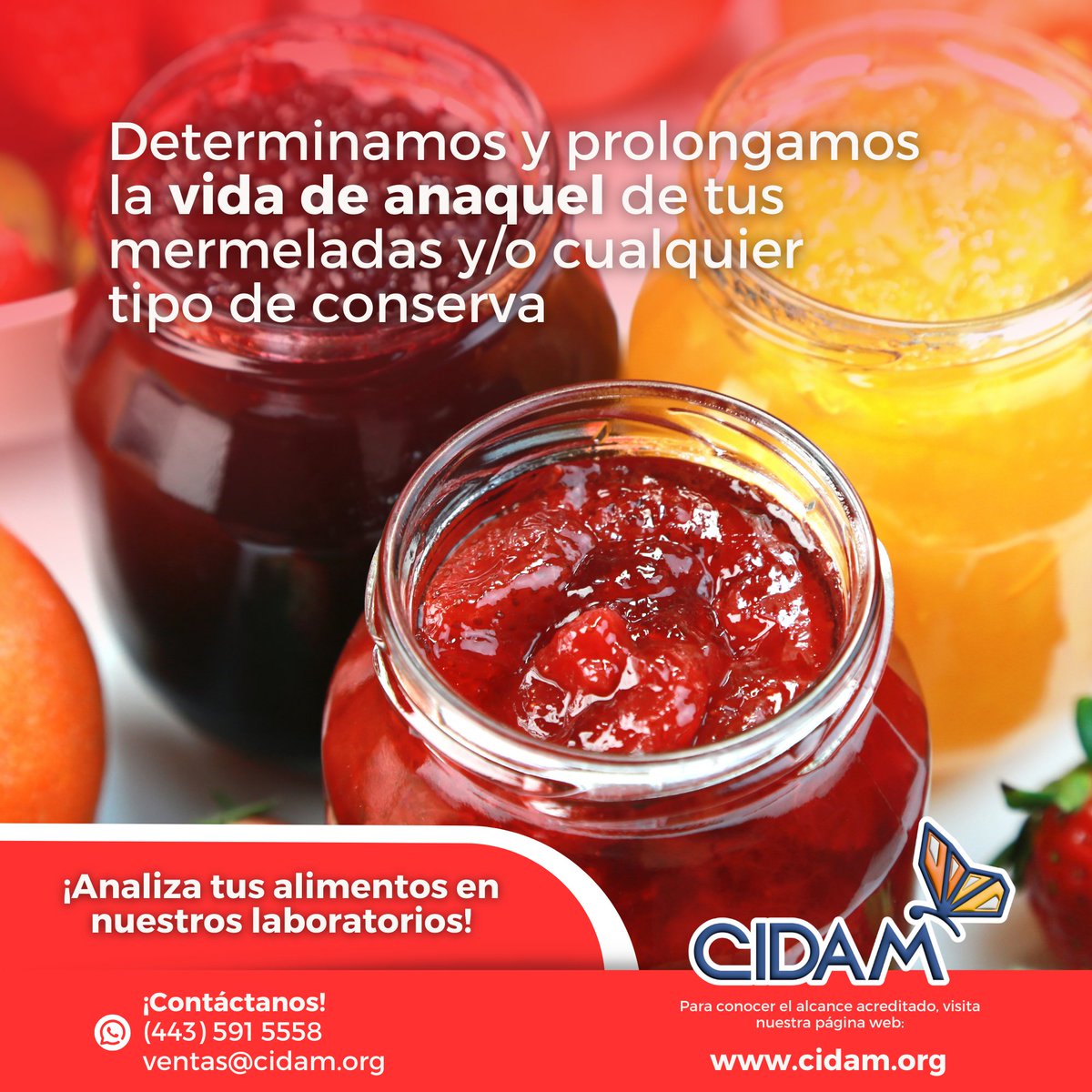 cidam_ac's tweet photo. En el CIDAM te ayudamos a realizar la vida de anaquel, determinar el conservador adecuado, realizar la tabla nutrimental, y generar tu etiqueta cumpliendo con la NOM-051 y así ingresar a las grandes cadenas comerciales.

“Agroinnovación, Transformando Ideas.” https://t.co/IOwA8EQySS