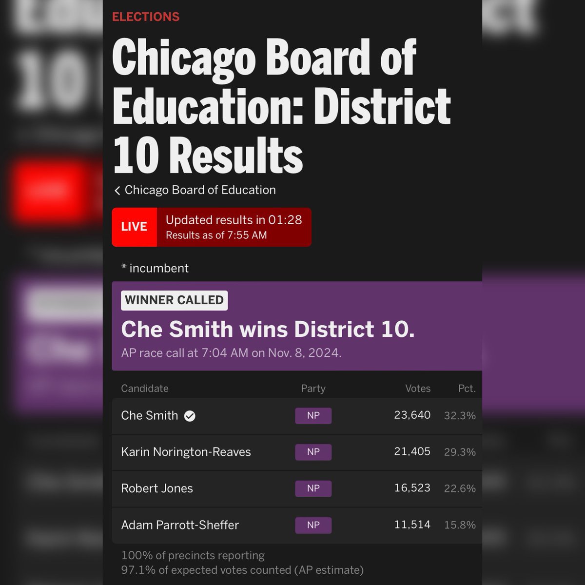 Rhymefest wins District 10 Chicago Public School Board - it’s Official!!! #letsgo