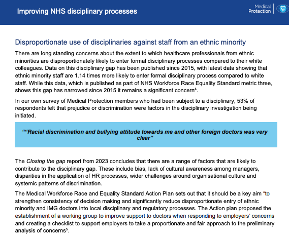 parthaskar's tweet photo. Kudos to @MPS_Medical for this important work on NHS disciplinary investigation against doctors
Good to see issue of #Racism clearly mentioned with a reference to #MWRES Action Plan @AntonEmmanuel2
Part of the role one does with @gmcuk ๐๐ฝ
Link:
https://t.co/uMW4MpEGrq https://t.co/QDLZwUccwM