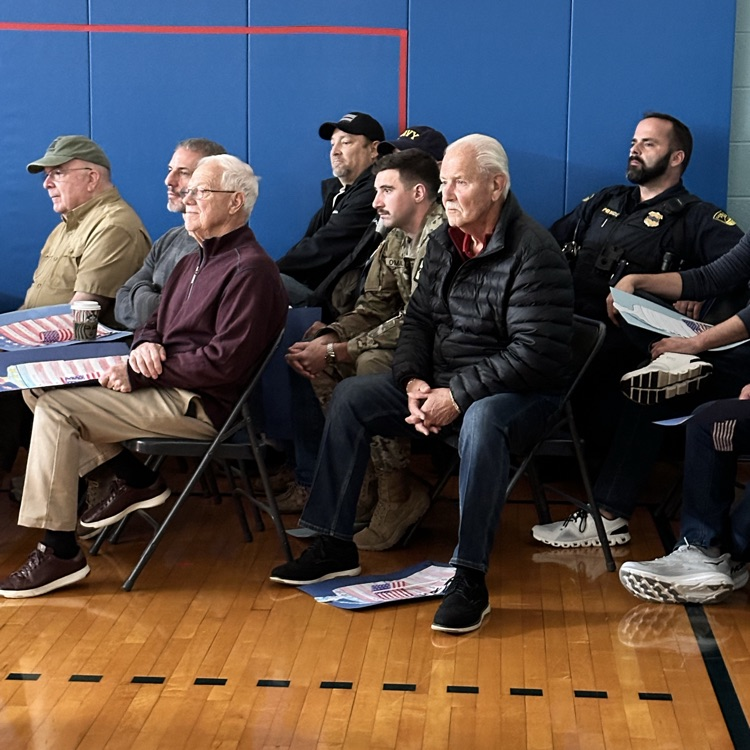 BaySchoolsOH's tweet photo. The inaugural Westerly All-School Veterans Day Assembly! Thank you, Veterans, for your service! #PurpleStarDistrict https://t.co/elPqHBC2ra