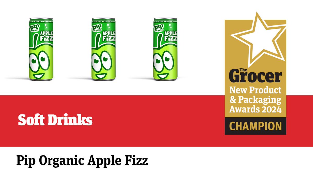 Congratulations to <a href="/piporganic/">Pip Organic</a> 🏆

Champion of the Soft Drinks award

#NewProductandPackagingAwards

Read more here: thegrocer.co.uk/events/the-gro…