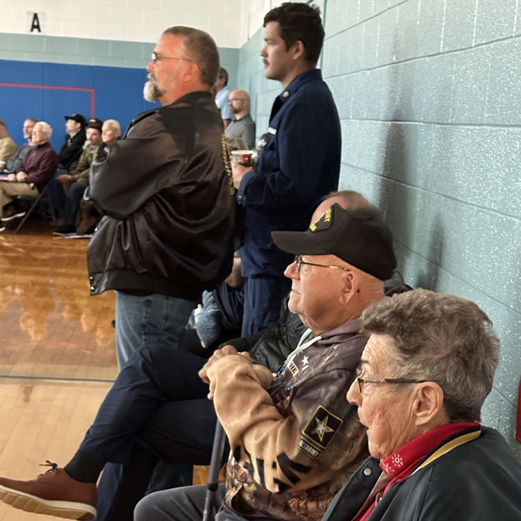 BaySchoolsOH's tweet photo. The inaugural Westerly All-School Veterans Day Assembly! Thank you, Veterans, for your service! #PurpleStarDistrict https://t.co/elPqHBC2ra