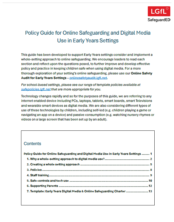 LGfLSafeguardED's tweet photo. 🍼It is estimated that 98% of babies are born into households containing digital media. 
Use our free policy guide to help shape your approach and policies to #OnlineSafety and digital media use in your #EYFS setting.
🔗https://t.co/nhsxXkwW6p
@LGfL @LGfLIncludED @johnjackson1066 https://t.co/lCbYWuZlER