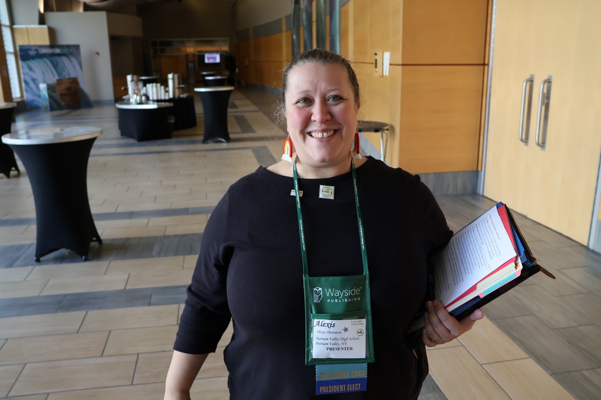 Our beautiful Conference Chair, <a href="/pwrflteacher/">Alexis Thornton</a>, is excited to welcome you to #NYSAFLT24 !