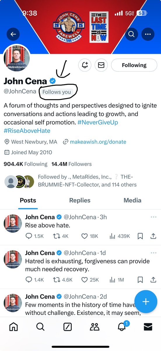 GM Apeshit’s just got followed by the legendary <a href="/JohnCena/">John Cena</a> LFG 

Gonna be sending #APESHIT coin to who ever like, retweet and tag’s <a href="/JohnCena/">John Cena</a> 

Drop your #sol address.