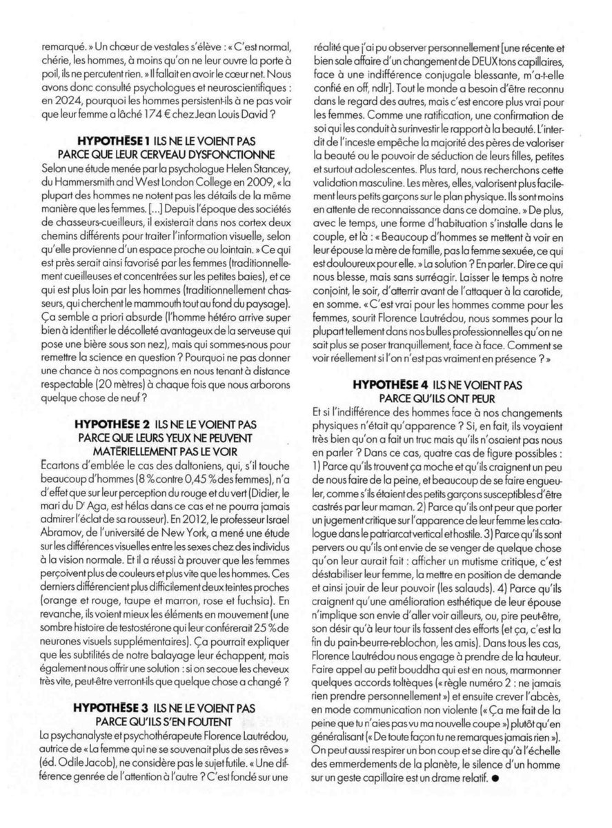 Un peu de légèreté en cette fin de semaine... "Pourquoi les hommes ne remarquent rien" dans <a href="/ELLEfrance/">ELLE</a>