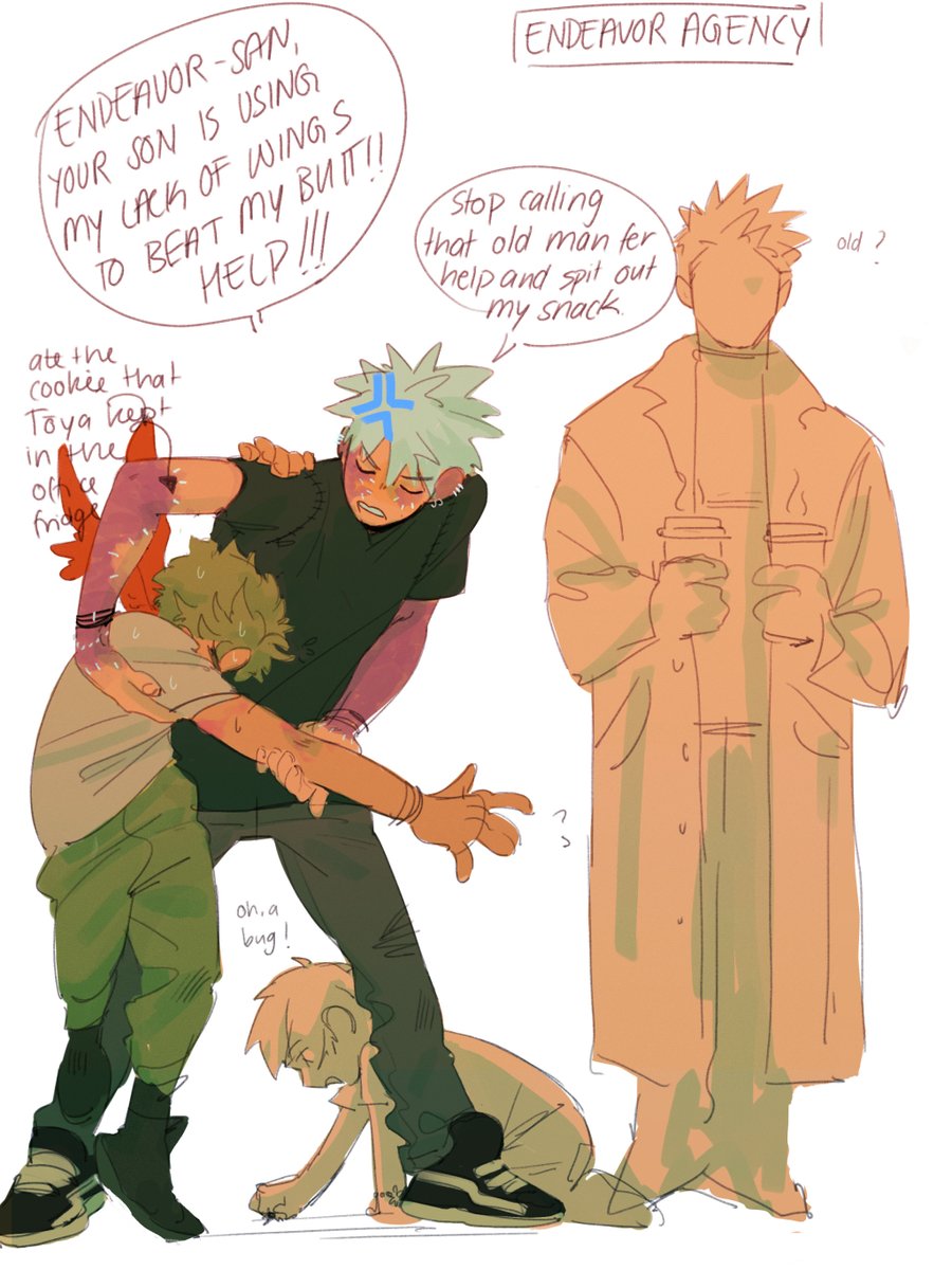 beybuniki's tweet photo. the abuse happens but touya stays part idk. 17yo intern touya and 16yo pro hero hawks meet at endeavor's agency it's a mess every time https://t.co/D26hXyozRw