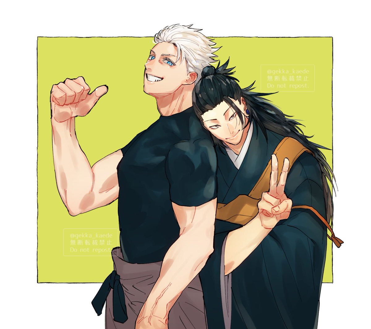 下描き状態だった👍✌️五夏やっと完成