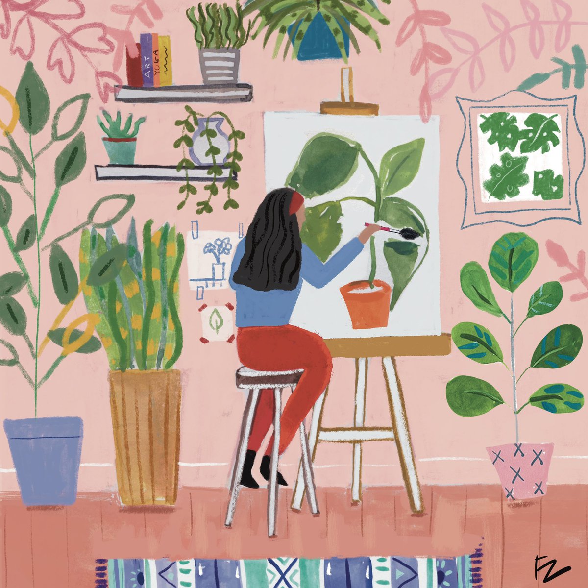 I am so grateful that I am able to express myself through my work and earn a living through it. At moments when the world is looking more complicated then ever it’s good to be able to create be on canvas, paper something anything! 
Happy Friday to you all 🤗😊