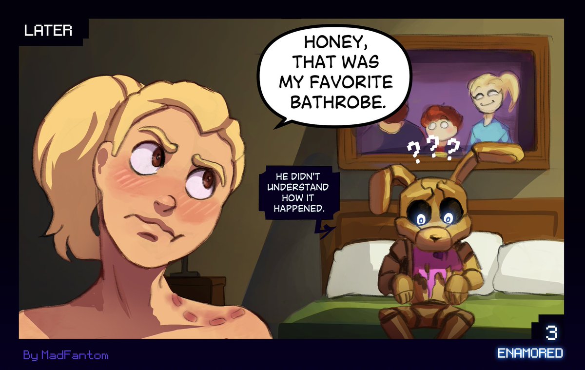 Mad_Fantom's tweet photo. "ENAMORED"
1-3 pages
Golden rabbit sometimes very goofy, because he is a rabbit
Also join to me in BlueSky
https://t.co/OANqewvew7
#fnaf #art #intothepit #FiveNightsAtFreeddys #pitbonnie #springbonnie #springdad https://t.co/gLx6GPqPYJ