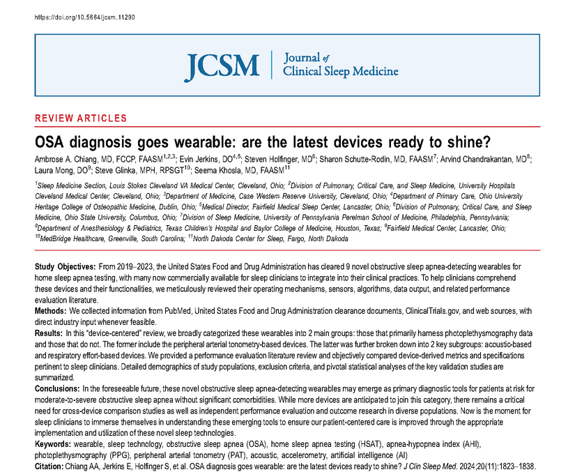 JCSMJournal's tweet image. This review offers sleep clinicians vital discernment to ensure they grasp the nuances of these emerging tools, navigate their complexities, and establish readiness for the ongoing evolution of sleep technologies.
bit.ly/4hF09VC #wearables #sleeptechnology #sleepapnea