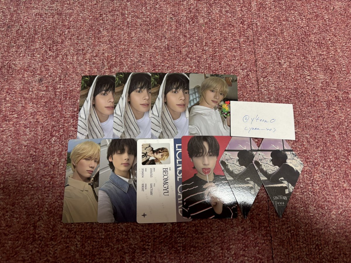 -txt交換-

求 ヨンジュン>物により他メンバーも求めてます

譲 画像上メンバー

少しでも可能な方いましたら気軽にリプして頂けると幸いです^^よろしくお願いします🙇🏻‍♀️

 #txt  #txt交換  #txtトレカ交換