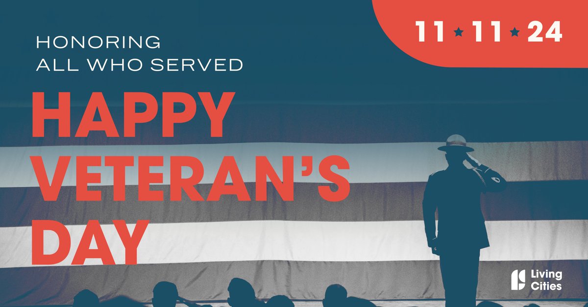 On #VeteransDay, Living Cities celebrates the resilience, service, and sacrifice of veterans everywhere. We honor your contributions and the leadership you bring to our communities. Thank you for your commitment and courage.

#ThankYouVeterans #CommunityBuilding
