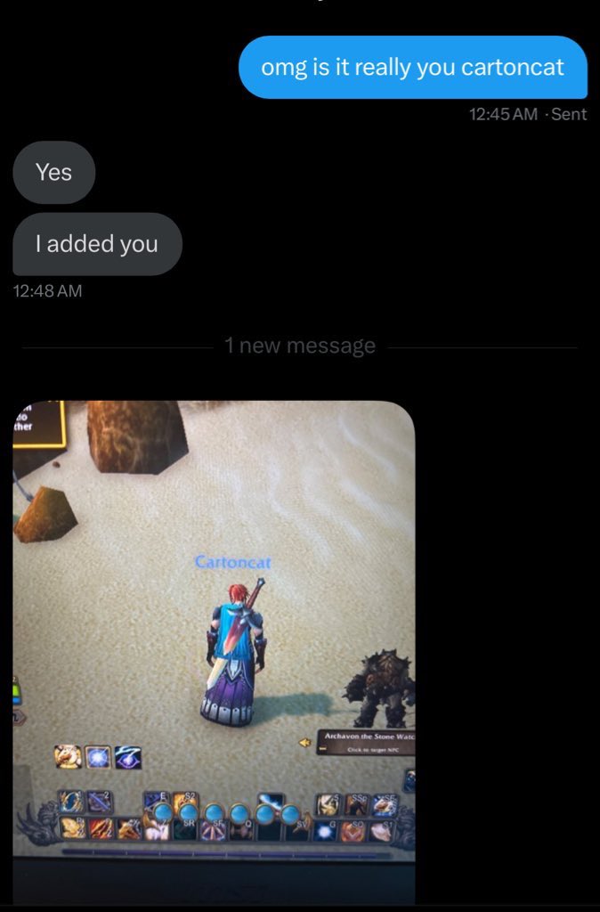 okay so we solved this. cartoncat found my twitter and we talked. he is a kid, he told me he showed his dad and they both couldn’t stop laughing and loved the story 😭 then he said he isn’t really new, just not very good LOL, and he added me so i can help him in the future 🥺❤️