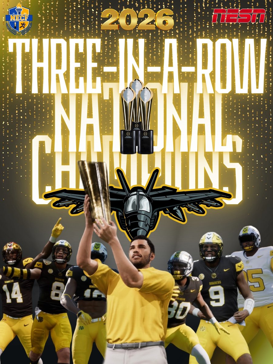 TheNESN's tweet photo. The Bombers do it again!

@SNU_NECF25 and Coach Stanley Nelson Jr. continue a historical run, capturing their third title in as many seasons by defeating the Rutgers Scarlet Knights 24-20.

Can Nelson Jr. make it four straight like his father?!

#NECF25 #NECFPlayoffs #SeasonIII https://t.co/rxGU9YMLBY