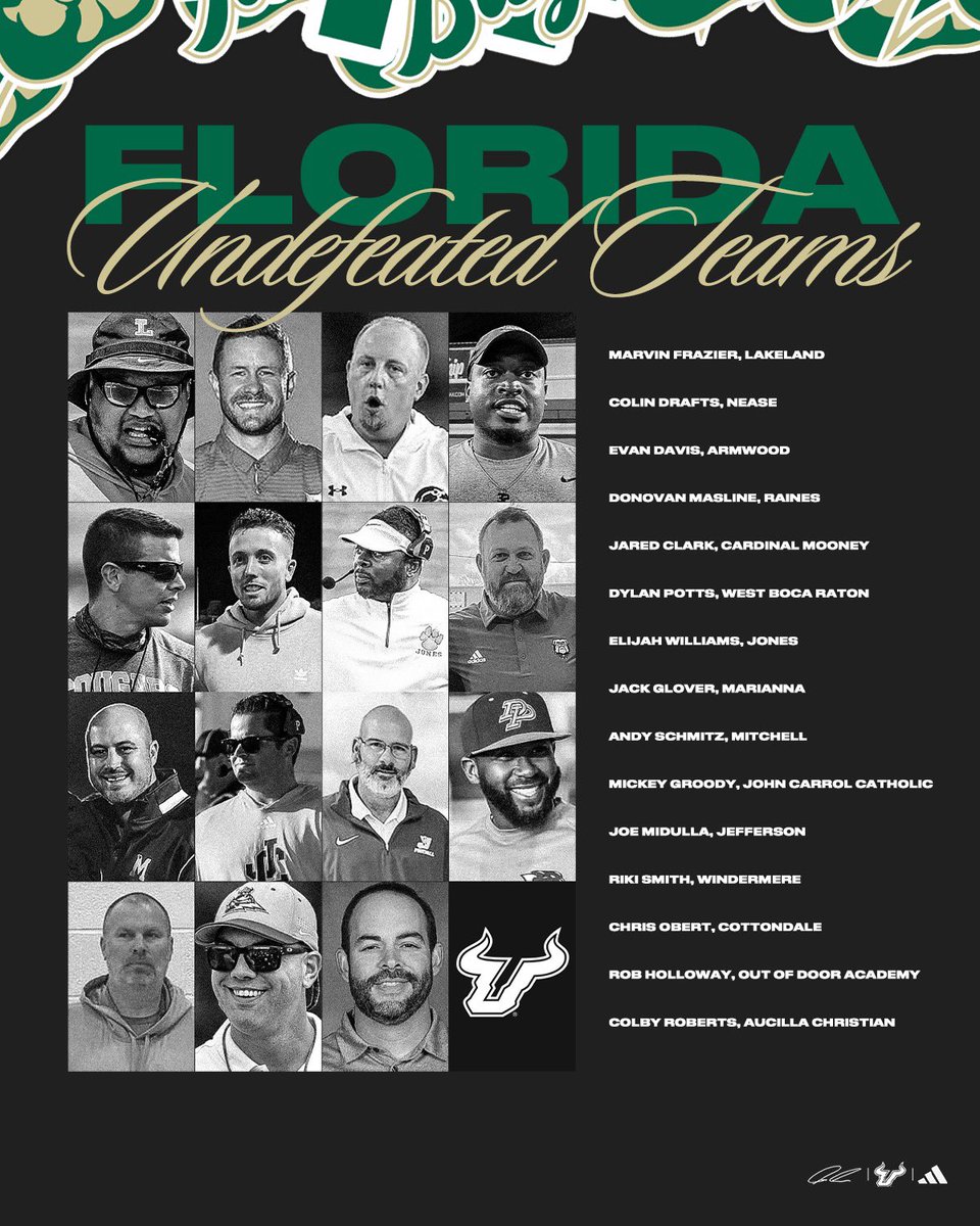 Congrats to these UNDEFEATED teams in FLORIDA!

Huge accomplishment for these coaches and staffs! 🟢🟡