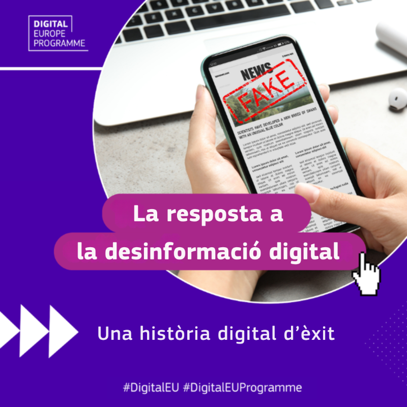 ComissioEuropea's tweet photo. La desinformació és una amenaça constant per la nostra societat.
Com podem contrarestar-la?
A través d'una xarxa interdisciplinària de centres nacionals i multinacionals, @EDMO_EUI ajuda a:
☑️detectar, analitzar i exposar-la
☑️dona suport a autoritats i mitjans de comunicació
