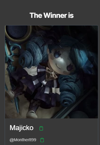 Ganador de la skin! Tienes 48h para contactarme por MD!