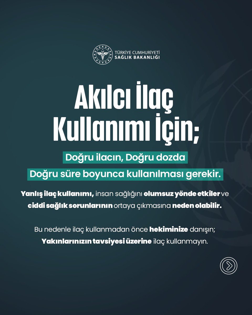Akılcı ilaç kullanımı için;
Doğru ilacın, doğru dozda, doğru süre boyunca kullanılması gerekir.