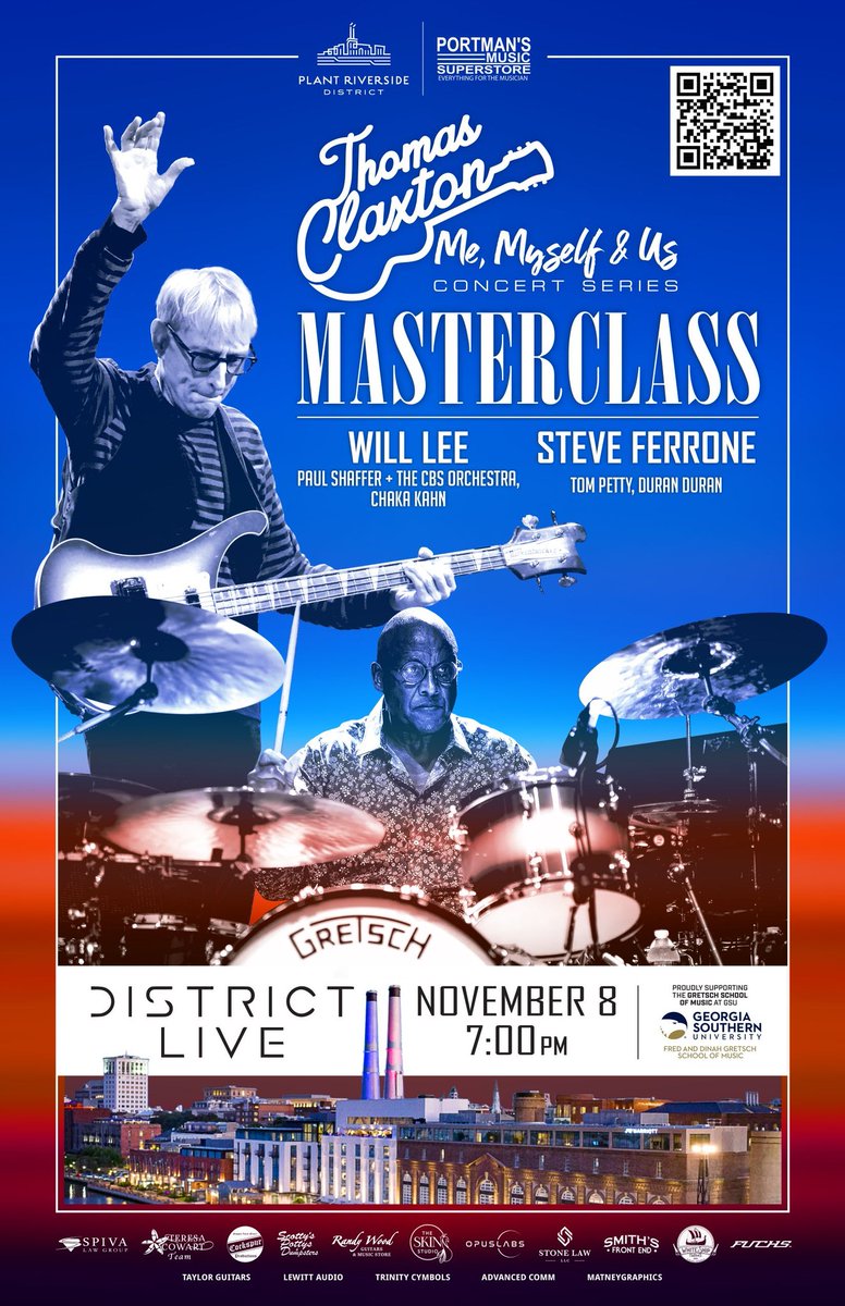 gretsch's tweet photo. Savannah's the place to be for music tonight and tomorrow! #SteveFerrone #MeMyselfandUs #DistrictLive https://t.co/U94hGulcQ5