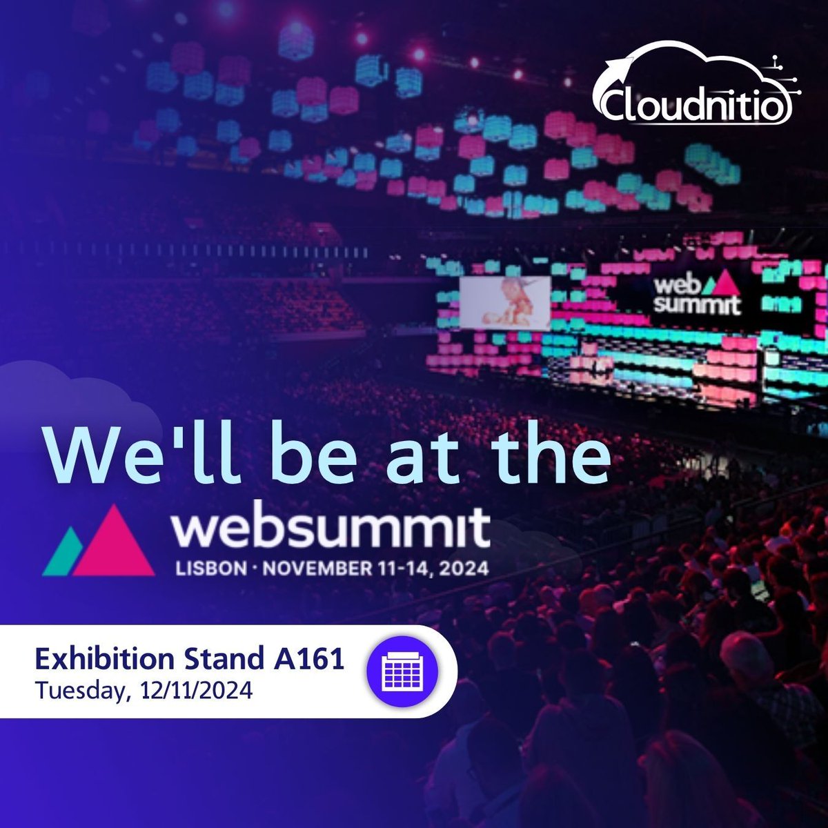 If you want to learn more about our services and products, find us on Web Summit from the 11th Nov to the 14th Nov.
You can also find us in our exhibition stand on the 12th Nov and learn how we can support or collaborate with your business.
Stand number: A161

#websummit #Ai