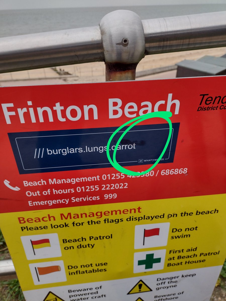 ifancyafryup's tweet photo. @Tendring_DC Great to see you use #What3Words ... but this wrong. It's should be ///burglars.lungs.carrots https://t.co/YGAjE08cxo