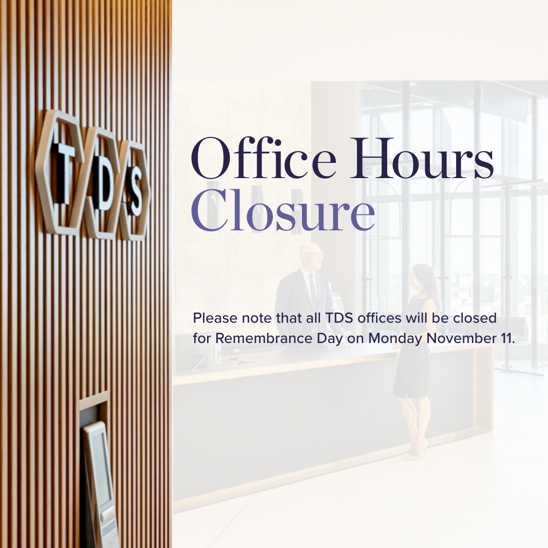 Our offices will be closed on Monday, November 11, in observance of Remembrance Day. We will reopen on Tuesday, November 12 and resume regular hours.