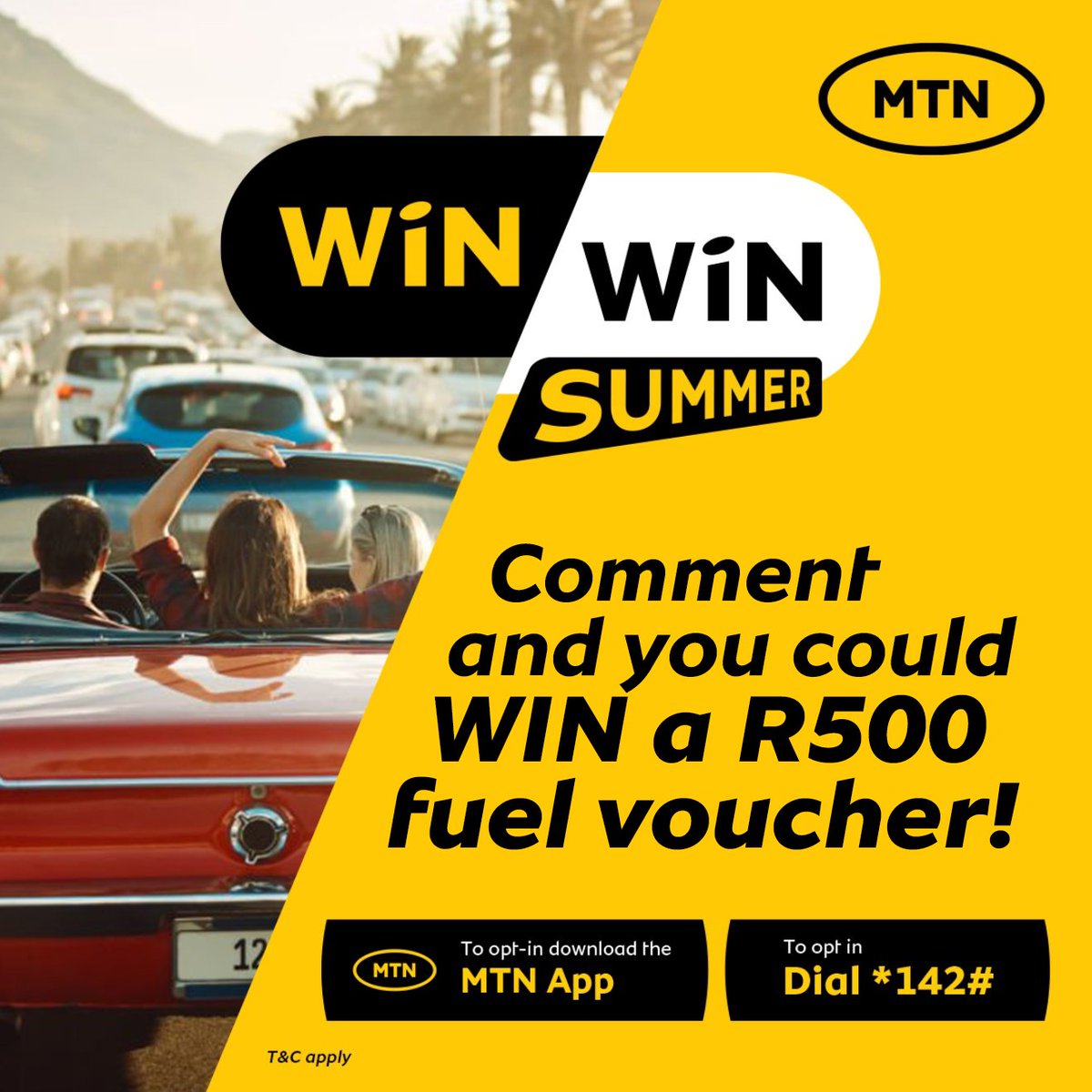 It’s #WINWINSummer day!  🎉

Wanna win yourself a petrol voucher? Simply comment with your WIN from this week using #WINWINSummer &amp; you could win a R500 fuel voucher! 🚗 ⛽️ T&amp;C apply.  #MTNSummer
