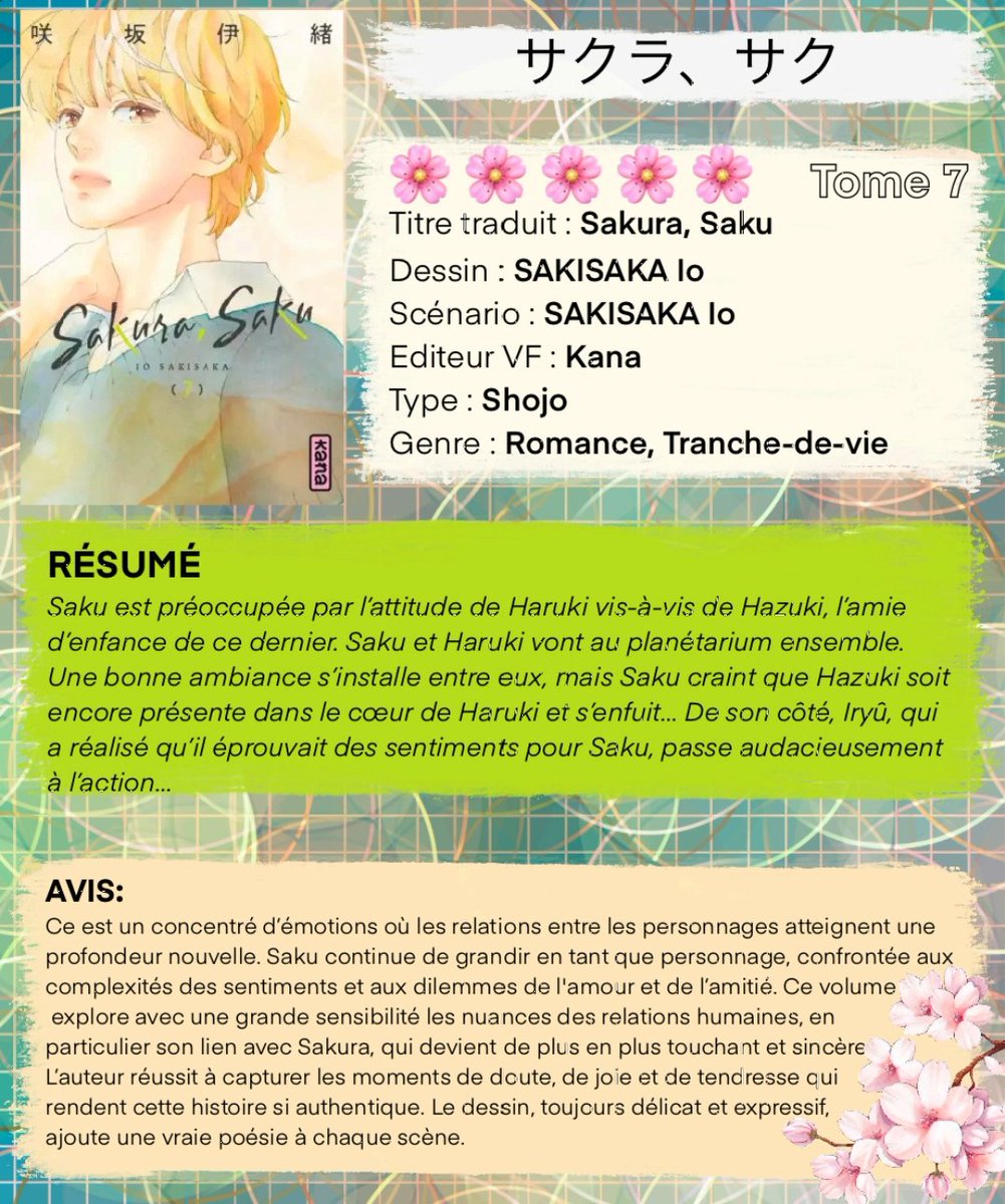 LevaEve's tweet photo. ~ Douceur Romantique ~
 🌸 Sakura Saku 🌸
Merci @EditionsKana pour cette pépite
Hâte de vous en reparlez ! 
#avis #manga #shojo https://t.co/TH1adMUOLA
