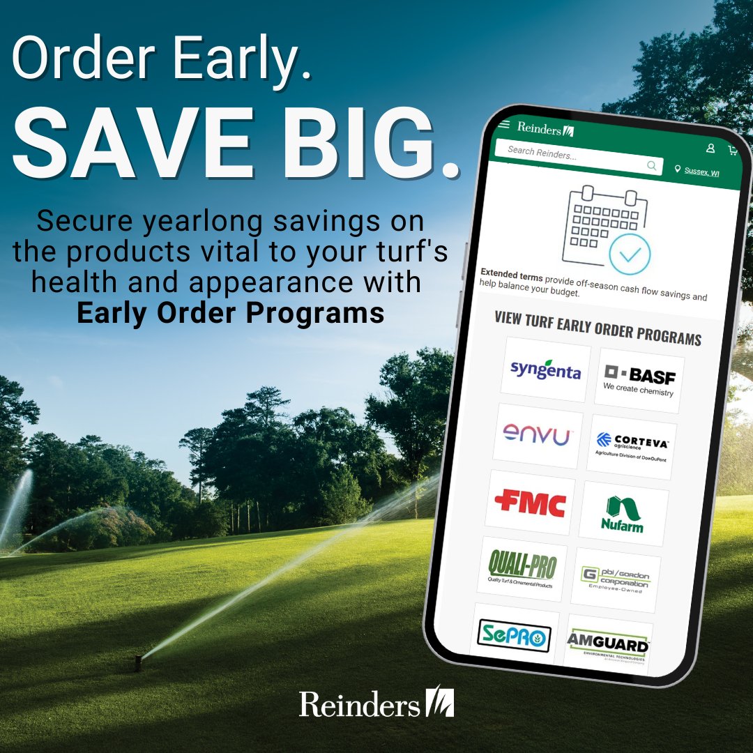 Take advantage of our Early Order Programs to secure rebates on top products for next season!  Brands include <a href="/Syngenta/">Syngenta</a>, envu, <a href="/BASFCorporation/">BASF North America</a> and more! 

Shop now at ow.ly/L3zy50TXI9N