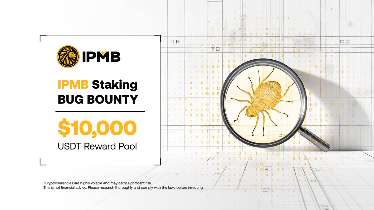 IpmbOfficial's tweet photo. 🚨 Final Call: Today is the Last Day for IPMB’s Staking Bug Bounty Program! 🚨

Our Bug Bounty Program has been a success, with incredible submissions from our dedicated community members! 🐛🔍

Are you ready to put your skills to the test and earn rewards? 🛡️ Today is the last day to submit your findings! We’re calling on ethical hackers, developers, and security experts to help us keep IPMB’s staking model secure.

Why Join? 
✅ Up to $2,500 USDT for critical findings
🏆 A spot in our “Hall of Fame” for standout contributors
🔒 The chance to make a real impact on the security of IPMB’s gold-backed ecosystem

What to look for: 
🪲 Smart Contract Bugs
🔍 General Security Vulnerabilities
✅ Logic Flaws to keep our staking functions running smoothly

Think you’ve got what it takes? Join our Discord, dive into the details, and make your submission today! 🚀

👉 https://t.co/xZtfhsf65v

Keep your eye on IPMB

#IPMBToTheWorld