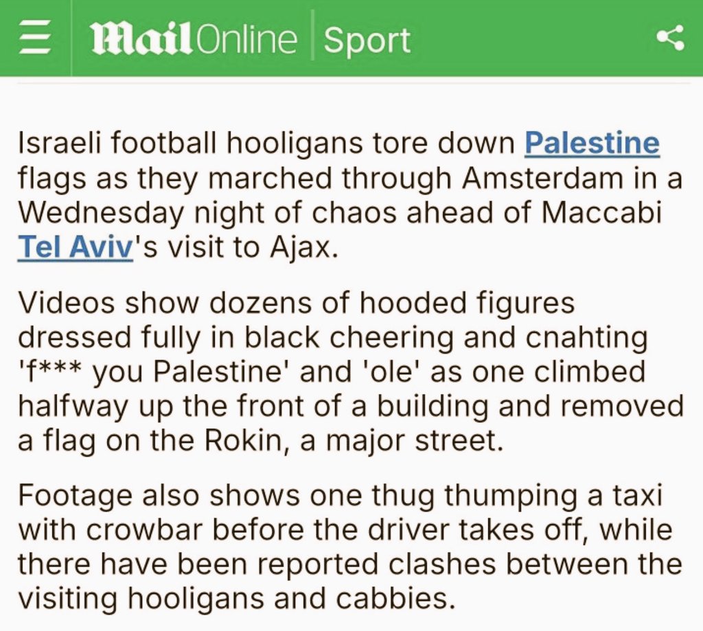 Bushra1Shaikh's tweet photo. I'm actually surprised by this very accurate analysis of the situation in Amsterdam by @MailSport 

Credit where credit is due. https://t.co/FPavx6AMqT