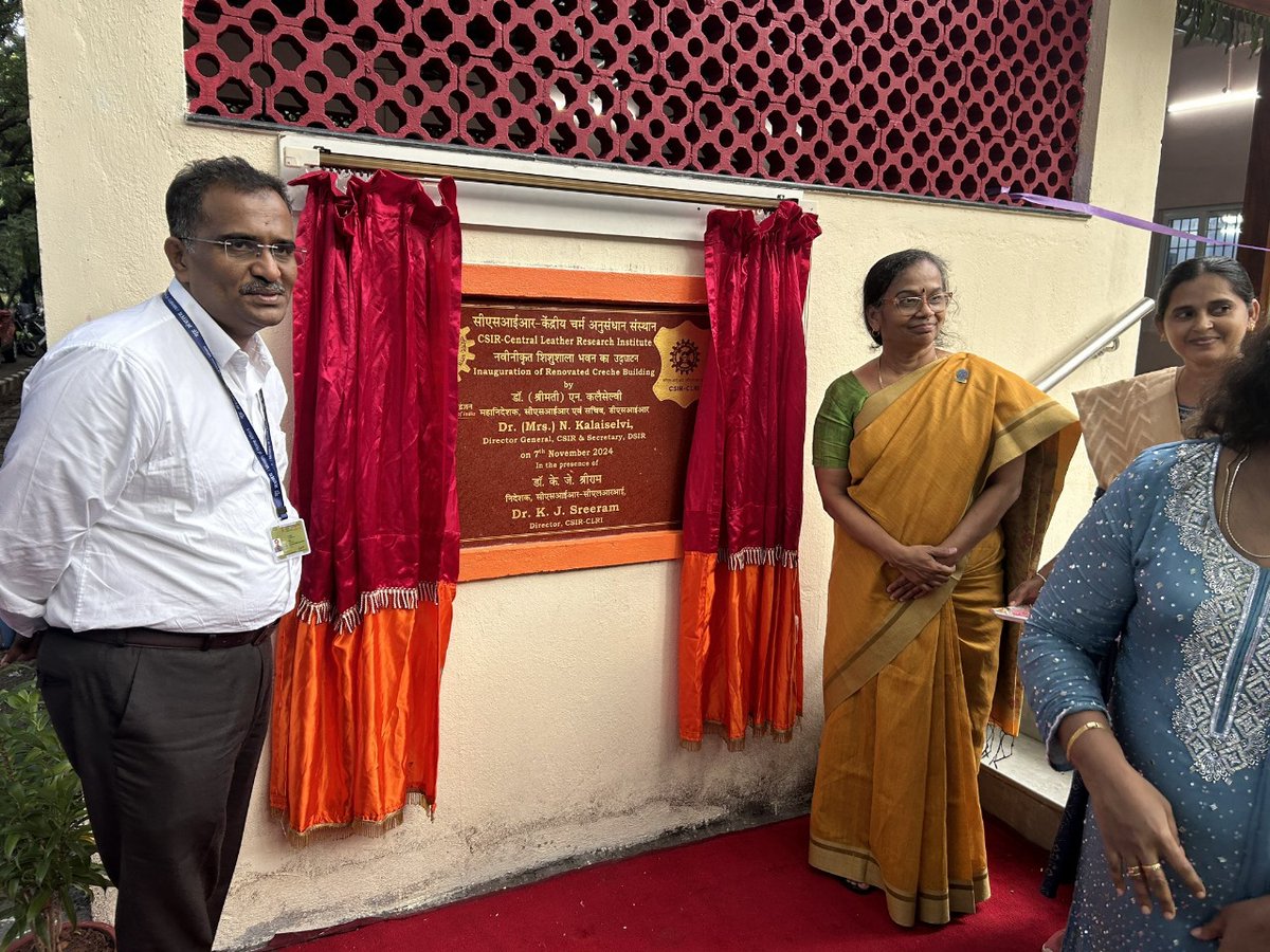 DrJitendraSingh's tweet image. In a bid to offer ease of work environment,
Renovated Crèche Building inaugurated in the premises of Chennai Leather Research Institute, #Chennai #CSIR-#CLRI.