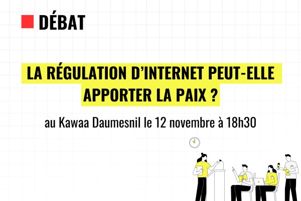 Aurore Teboul (@auroreteboul) on Twitter photo Mardi 18h30, les legal-checkers <a href="/LesSurligneurs/">Les Surligneurs</a> organisent le débat : “La régulation d’Internet peut-elle apporter la paix ? avec <a href="/jeancattan/">Jean Cattan</a> du CNUM, <a href="/chavalarias/">David Chavalarias</a> du CNRS & @Karine Favro spécialiste en droit du numérique, introduits par <a href="/S2RVNL/">Sophie de Ravinel</a>. Mardi 18h30, les legal-checkers <a href="/LesSurligneurs/">Les Surligneurs</a> organisent le débat : “La régulation d’Internet peut-elle apporter la paix ? avec <a href="/jeancattan/">Jean Cattan</a> du CNUM, <a href="/chavalarias/">David Chavalarias</a> du CNRS & @Karine Favro spécialiste en droit du numérique, introduits par <a href="/S2RVNL/">Sophie de Ravinel</a>.