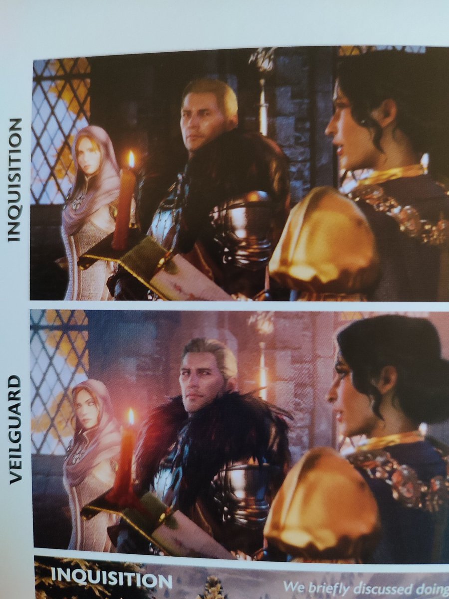 AmbellinaLean's tweet photo. Received the veilguard's artbook ... And i was watching the pages about the differences in art direction/style between inquisition and veilguard... And oh god veilguard Cullen would have been GigaChad Cullen ... I am weezing https://t.co/UaBWihwLuT