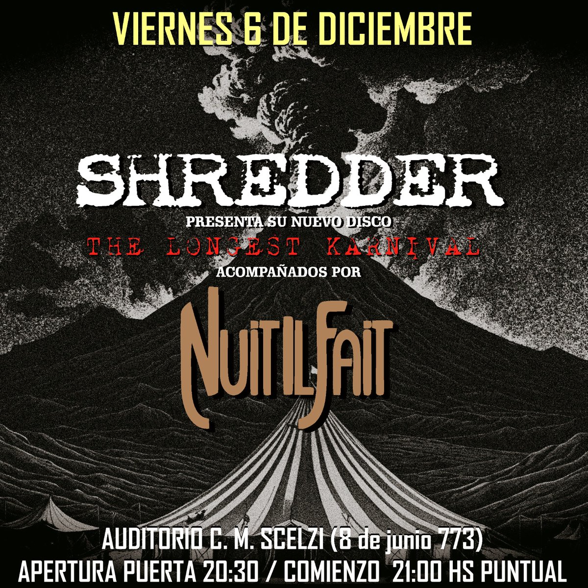 ShredderHR's tweet photo. Se viene fecha después de tanto tiempo presentando "The Longest Karnival" nuestro segundo disco! Junto a @Nuitilfait 6/12 en auditorio C.M. Scelzi!!
#cdelu #concepcion #rock #live #music #shredder https://t.co/Co8nmD3MZ0