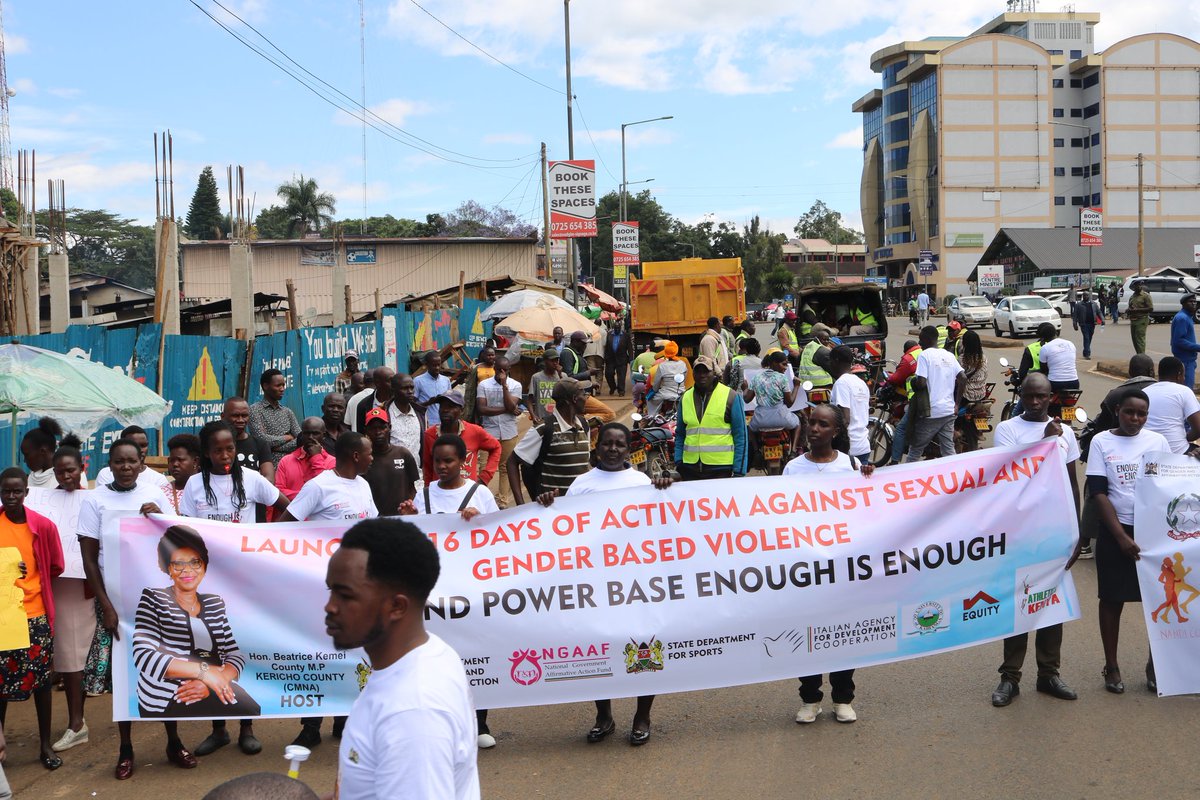 The Kericho  community came together to walk with one cause;ending #GBV 
Hosted by Women Representative, <a href="/Beatricekemei_/">Hon. Beatrice Kemei Chebaibai</a> and <a href="/NGAAF_KE/">National Government Affirmative Action Fund</a> Kericho  county.
This walk was a testament to our collective resolve to eradicate Gender-Based Violence and create a safer environment for all.