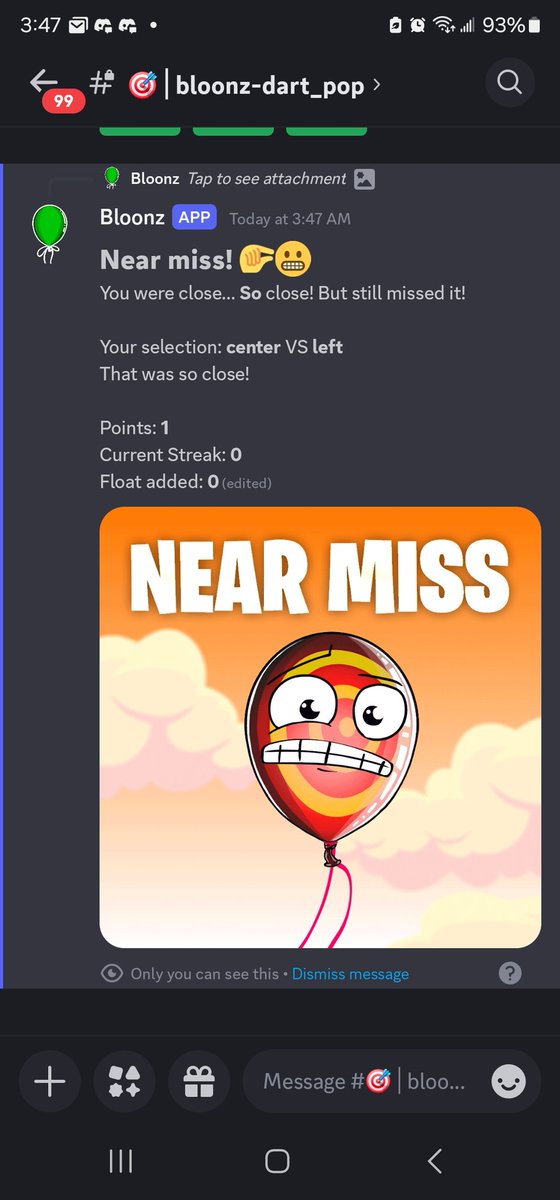 JRParke30611652's tweet image. GM #Bloonz people! Well i start with a miss, but the day is young. Come on over to the @Bloonz_NFT discord and give it a try! Lots to do to earn #Float coin. Lots of fun to be had!