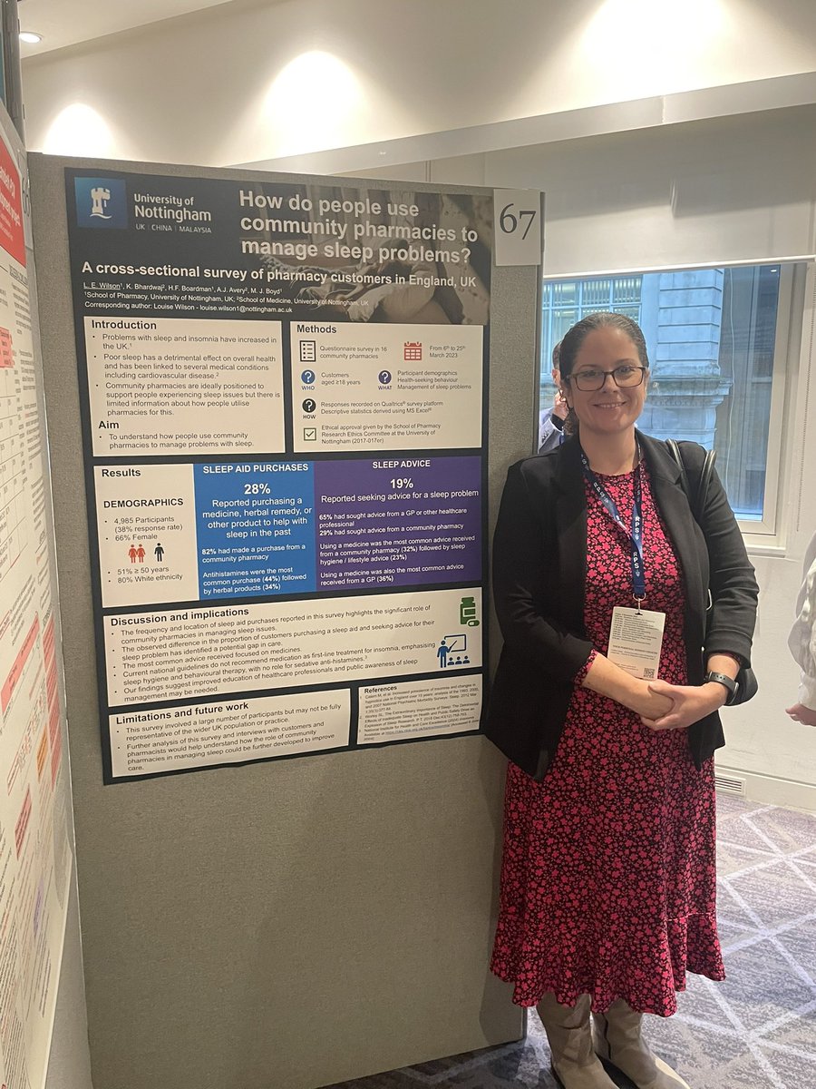 Matthew Boyd đź’™ (he/him) (@matthew_boyd) on Twitter photo Come and see Louise Wilson from <a href="/UoNPPP/">UoN_Pharmacy_PPP</a> and colleagues work on Sleep Management in community pharmacy poster 67 #RPSConf24 Come and see Louise Wilson from <a href="/UoNPPP/">UoN_Pharmacy_PPP</a> and colleagues work on Sleep Management in community pharmacy poster 67 #RPSConf24