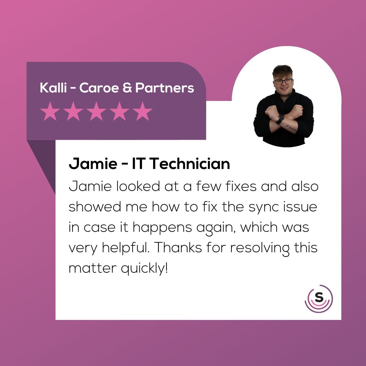 💥 Jamie not only fixed the sync issue but also took the time to show our client how to handle it in the future. Thanks for always being so thorough! #TechSupport #ClientCare