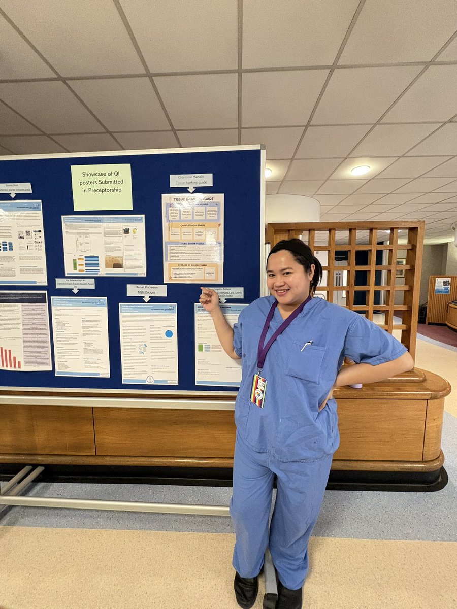November Showcasing of QI Posters submitted in Preceptorship. 

Charmine - Tissue Banking Guide
Frankie - Blood Knowledge Amongst Students&amp; New Starters
Ivy &amp; Joseviel - WHO Surgical Safety Checklist

💯 amazing work by our preceptees! <a href="/NewcastleNMAHPs/">Newcastle Hospitals NMAHPs</a>