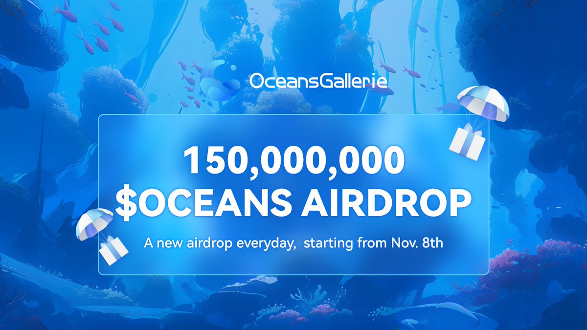 OceansGallerie x Sui Ecosystem Airdrop Event

We're partnering with #Sui projects to bring you a massive 150,000,000 $OCEANS airdrop! 🌊💥

How to Participate:
1️⃣ Join the upcoming airdrop event on #OceansGallerie platform
2️⃣ Hold the tokens of participating projects
3️⃣ Complete