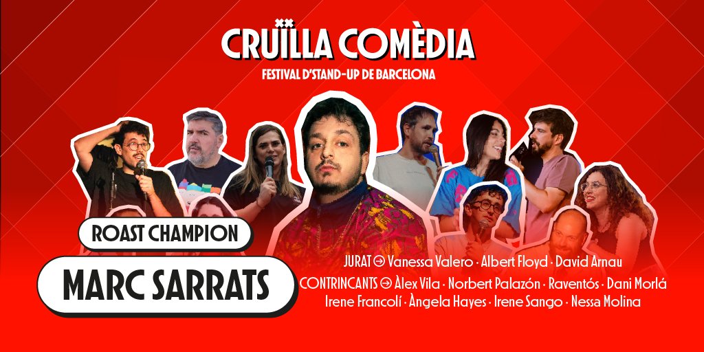 📣 JA A LA VENDA #MarcSarratsRoastChampion!

🥊 Estem davant d’un torneig d’ofenses i injúries on vuit còmics i còmiques triats ni més ni menys que per Marc Sarrats, un dels humoristes i guionistes de referència de l’escena catalana.

⚡ El 14/11

🎟️ bit.ly/MarcSarratsRoa…
