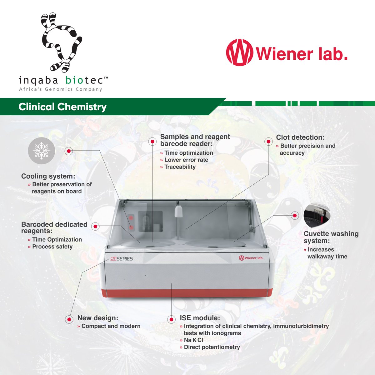 Compact, benchtop analyzer for clinical chemistry and immunoturbidimetry.

For more details or any other inquiring kindly reach out to Us: 
Email: karibu@inqababiotec.africa, 
Tel: +255 699 202 478, 
Web: inqababiotec.africa