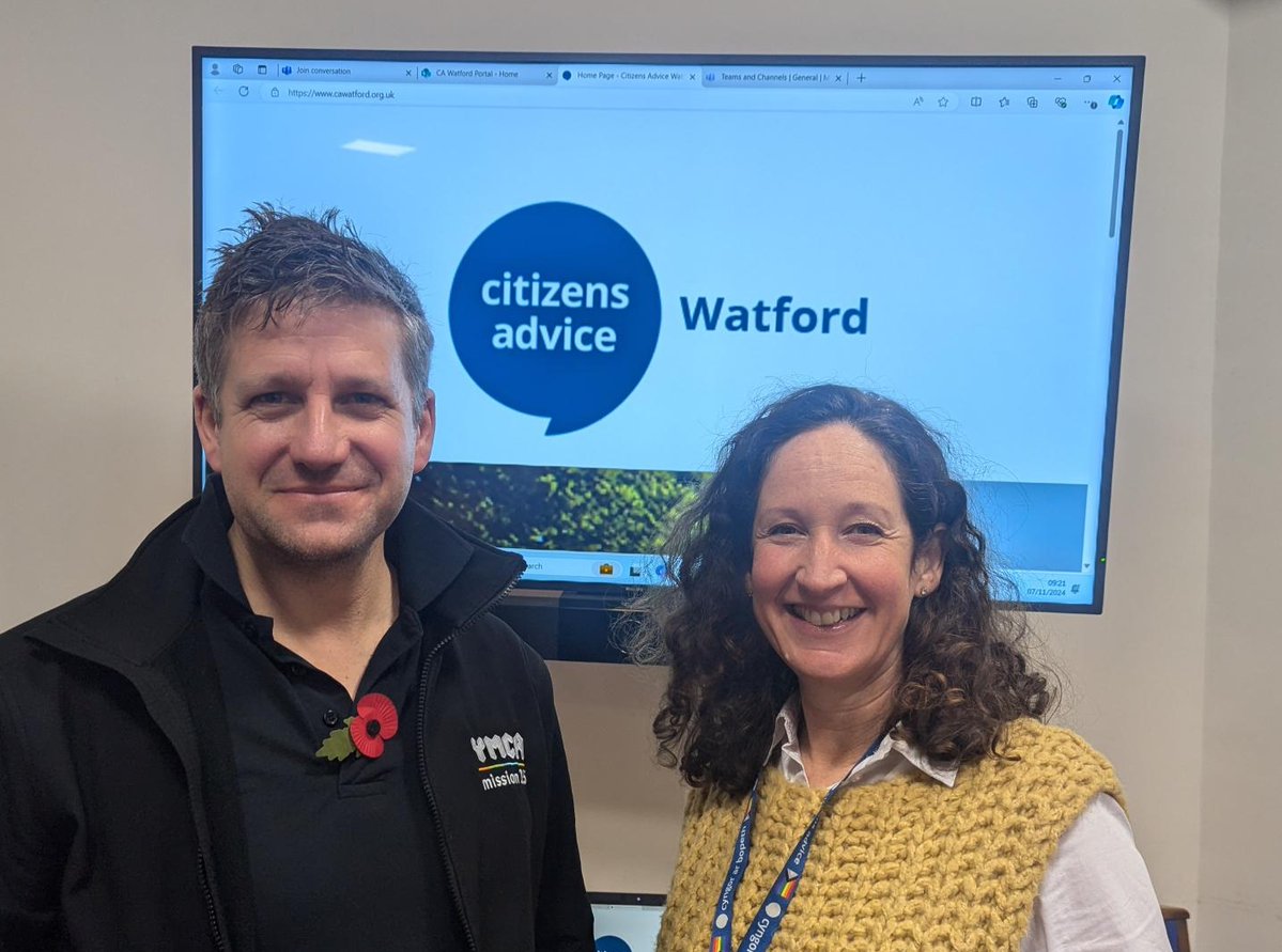 WatfordCAB's tweet photo. Thank you to @oneymca's CEO Guy Foxell for joining us at our team meeting yesterday. Really good to talk  about how we can work collaboratively to best support our clients and learn more about your vitally important work changing lives across Herts and Beds.
#supportingwatford https://t.co/0PpbAPKyn7