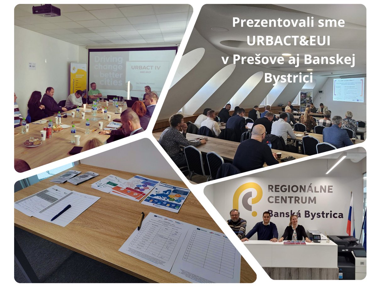 URBACT_SK's tweet photo. ⛳️PREDSTAVILI SME URBACT &amp; EUI v Prešovskom a Banskobystrickom kraji!⛳️
✅V spolupráci s Regionálnym centrom MIRRI SR v Prešove a Banskej Bystrici prebehli informačné dni. Samosprávam boli predstavené programy European Urban Initiative a URBACT na Slovensku. https://t.co/zaAO1lTy7W