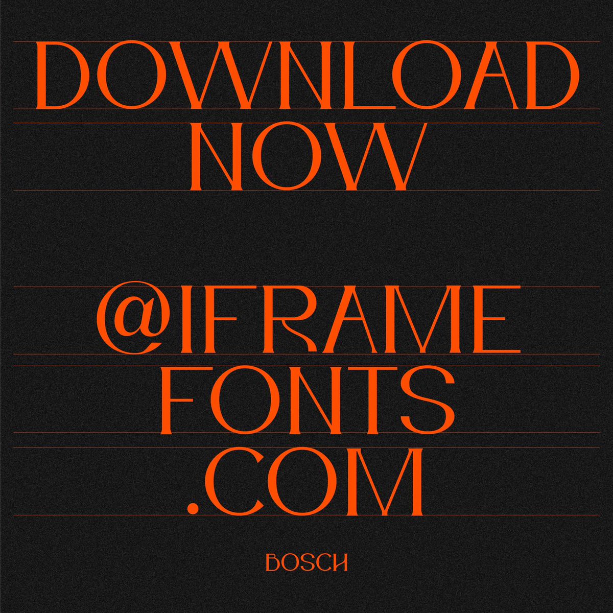 iframefonts's tweet photo. BOSCH Font
1 weight
Upper / lower case, numbers, punctuation
Supported Languages: Latin &amp; Greek
Try for FREE: https://t.co/gTmswkK5LJ
#font #displayfont https://t.co/7ETM24IUFe