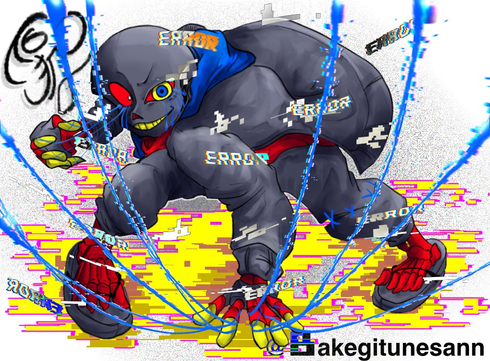Bakegitunesann's tweet photo. #UndertaleAU 
 #errorsans 🧵💥💥 https://t.co/Dz08z2cJAO