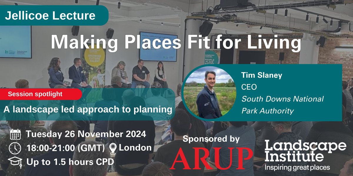 For the upcoming Jellicoe Lecture, we are pleased to have Tim Slaney, South Downs National Park Authority, with us to present on the session for a landscape led approach to planning.